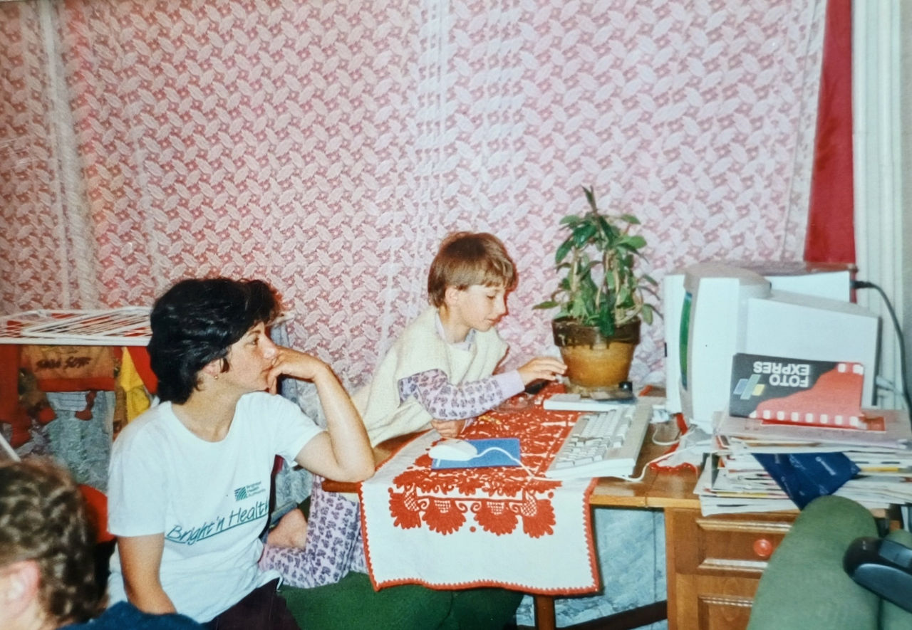 me sitting in front of a PC in the 90s